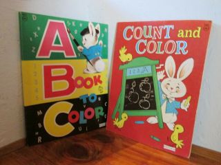 Vintage Saalfield Coloring Books Abc And Count And Color
