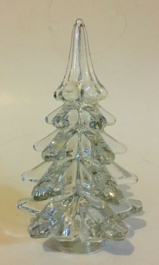 Vintage Clear Glass Christmas Tree Holiday 5 " - Taiwan