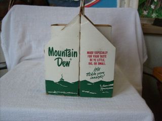 1960 ' S MOUNTAIN DEW ADVERTISING CARDBOARD 6 PACK SODA BOTTLE CARRIER (10 OZ.  ?) 2
