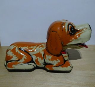 Lithograph Toy Dog Tin Friction Drive Toy Made In Japan 1950 