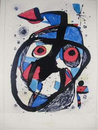 Joan Miro 1978 " Carota " Abstract Modern Art Offset Lithograph In Color Yqz