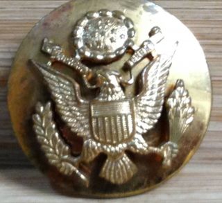 WWII Gold Brass Eagle Device US Army Visor Cap Hat Military Emblem Pin WW2 3
