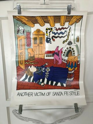 Signed Another Victim Of Santa Fe Style Art Print Poster Jerome E.  Milord 18x22