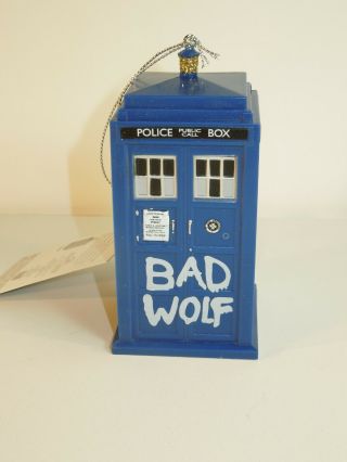 Custom Dr Who Blue Bad Wolf Tardis Police Box Christmas Ornament - One Of A Kind
