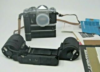 Vintage Nikon F2,  Mb - 1,  Md - 2,  Mf - 1 W/ Carrying Case,  Very Well