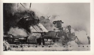 Wwii Photo German Kriegsmarine Pocket Battleship Graf Spee Burning 2