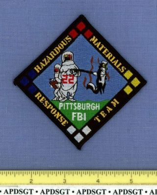 Fbi Pittsburgh Hazmat Response Team Pennsylvania Federal Police Patch Gman