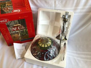 Vintage Coca Cola Acrylic Shade Tiffany Style Lamp Stained Glass Look Coke (m10)
