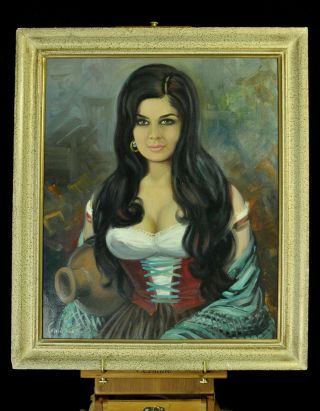 Vintage Oil Painting Of Woman By Cortés Matas (1940’s)