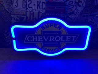Large Chevrolet Service Neon Signn Gm Chevy Car Truck Sales Shop Man Cave