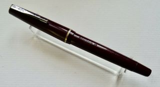 Vintage Osmiroid No.  75 Piston Fill Fountain Pen,  Burgundy With Chrome Trim