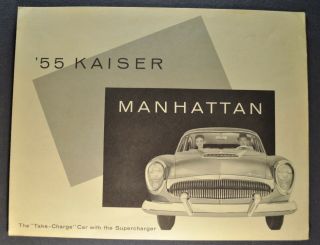 1955 Kaiser Manhattan Sales Brochure Folder 55