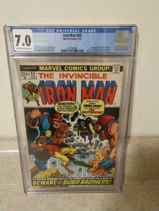 Iron Man 55 (marvel 1977) 1st Thanos Cgc 7.  0 Fn/vf