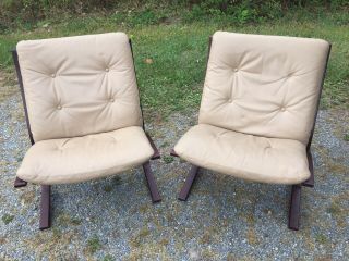 Vintage Pair Ekornes Stressless Chairs Leather And Wood