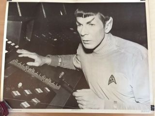 Vintage Black & White Poster Nimoy As Dj Spock Star Trek 17.  5” X 23”