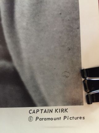Vintage Black & White Poster William Shatner As Kirk Star Trek 17.  5” X 23” 3