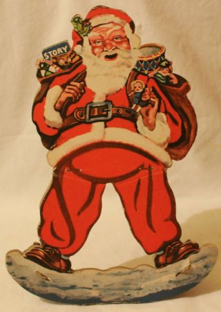Vintage 12 " Cardboard Rocking Santa Claus Double Sided C.  M.  Co No.  5x - 4