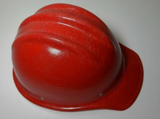 Vintage Red Fiberglass Bullard 502 Hard Hat Ironworker
