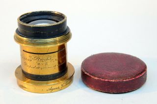 Vintage Ross London 8 X 5 Rapid Symmetrical Large Format Brass Lens - 9 Inch
