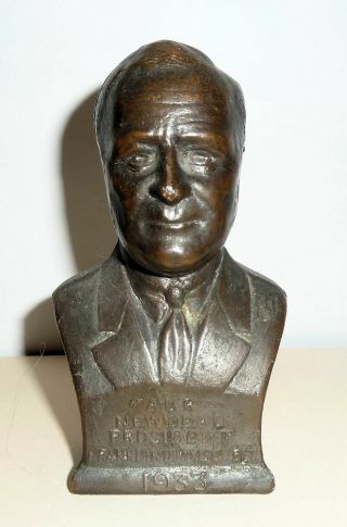 Metal Bust Statue 1933 Franklin Roosevelt Our Deal President Fdr