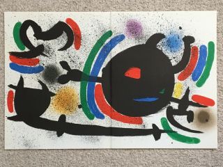 Lithograph By Joan Miro (1893 - 1983) Mourlot 1972 Edition Centerfold
