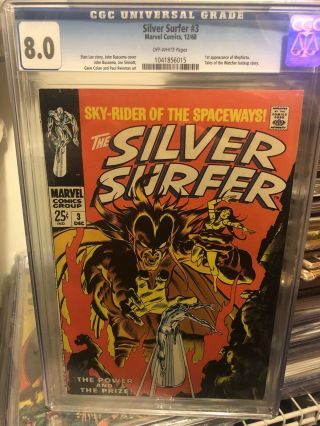 Silver Surfer 3 1968 Cgc 8.  0 1st Appearance Of Mephisto Stan Lee Story Watcher