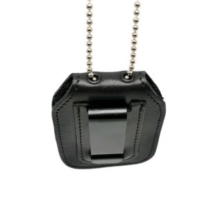 Cobra Tufskin Universal Belt Clip Badge Holder Oval Neck Chain Leather 2