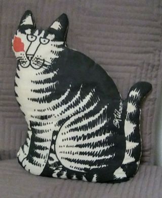 Vintage B.  Kliban Kissed Cat Stuffed Pillow