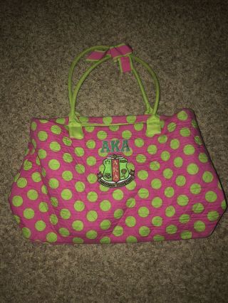 Alpha Kappa Alpha Pink And Green Bag