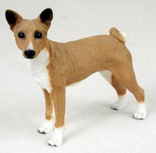 Basenji Dog Figurine Statue Hand Painted Resin Gift Pet Lovers