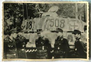 German Wwii Archive Photo: Panzertruppe Tankmen - Tank Crew