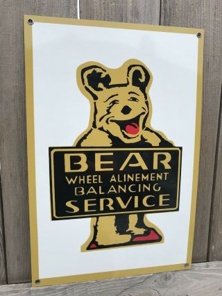 Bear Alignment And Service Vintage Style Advertising Sign 18 Inch