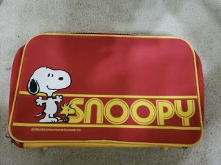 Snoopy Suitcase Vintage Peanuts Woodstock 1965 Red & Yellow Retro 18 " Luggage
