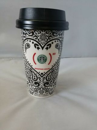 Starbucks Ltd Ed Jonathan Adler Product Red 12 Oz Coffee Tumbler Travel Mug Cup