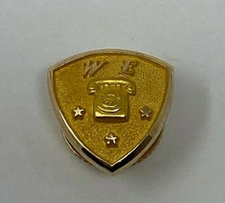 10k Gold Vintage Western Electric Telephone Service Pin 3 Stars