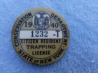 York State Trapping License 1940