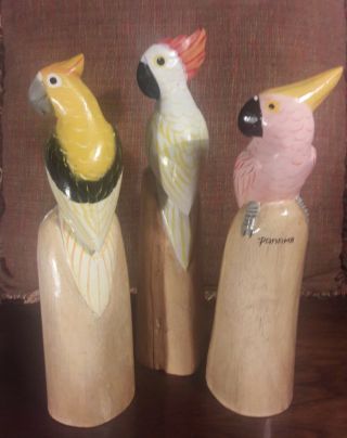 Parrot Wood Carvings From Panama Balsa Wood