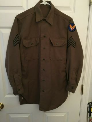 Wwii Us Army Air Force Vintage Sergeant Military Uniform Shirt