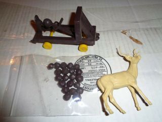 Marx Orig.  60mm Robin Hood Tan Stag (deer) And A Catapult With 21 Rocks Exc.