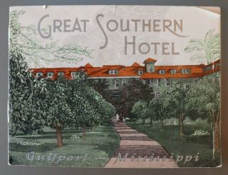 1928 Great Southern Hotel Gulfport Mississippi Brochure/booklet