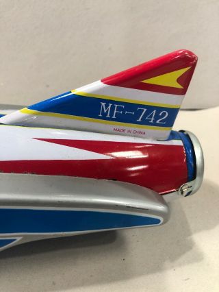 Tin Friction Powered MF - 742 Rocket Racer Space Ship Metal Toy 3