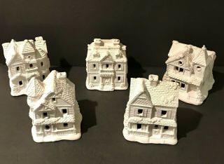 5 Vintage California Creations Village Christmas Houses 4 Trees Creative Crafts