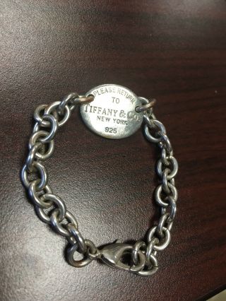Vtg Please Return To Tiffany & Co Ny Tag Bracelet 925 Sterling Silver