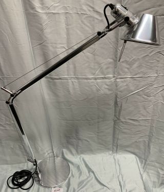 Vintage Artemide Tolomeo Full Size Desk Lamp W/ Base Silver (at1009)
