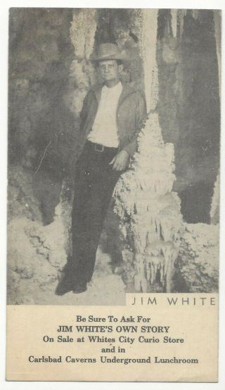 Vtg 1940s ? Jim White Carlsbad Caverns Underground Lunchroom Book Promo Pamphlet