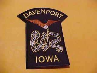 Davenport Iowa Police Patch Shoulder Size