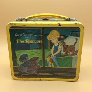 Walt Disney Producions The Rescuers Metal Lunch Box Aladdin Indrustries 3