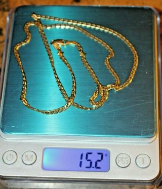 Vintage Italian Solid 18k 750 Yellow Gold Necklace Chain 24 " 335 Ar 15.  2 Gr.