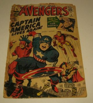 Marvel Avengers 4 Comic 1st Appearance Of Captain America Key Issue
