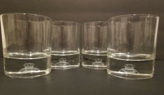 Set Of 4 Crown Royal 3d Hologram Tumbler Rocks Glasses Crystal Clear Heavy Glass